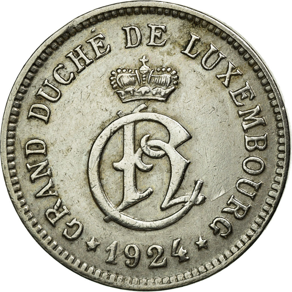 Coin, Luxembourg, Charlotte, 10 Centimes, 1924, EF(40-45), Copper-nickel, KM:34