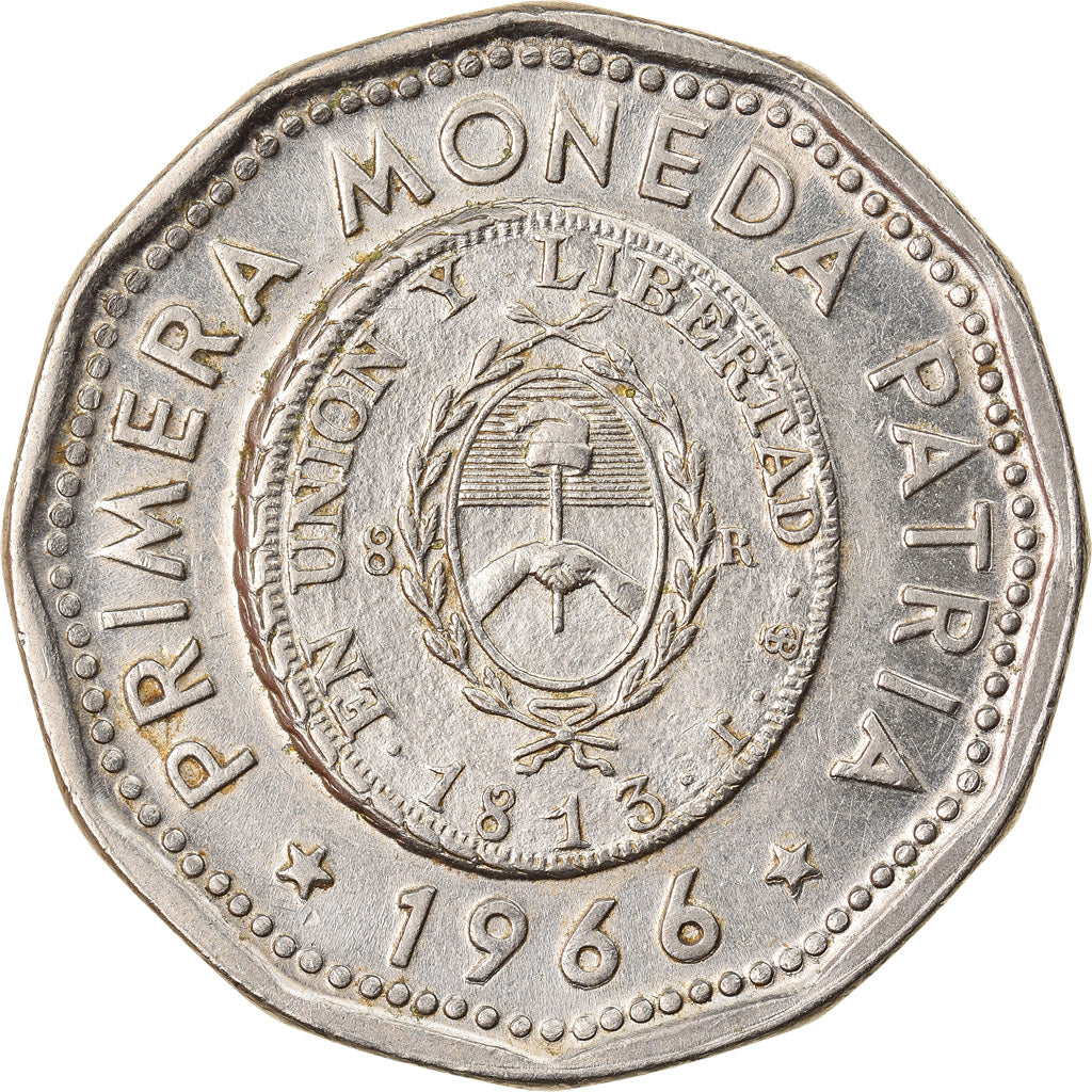 Coin, Argentina, 25 Pesos, 1966, AU(50-53), Nickel Clad Steel, KM:61