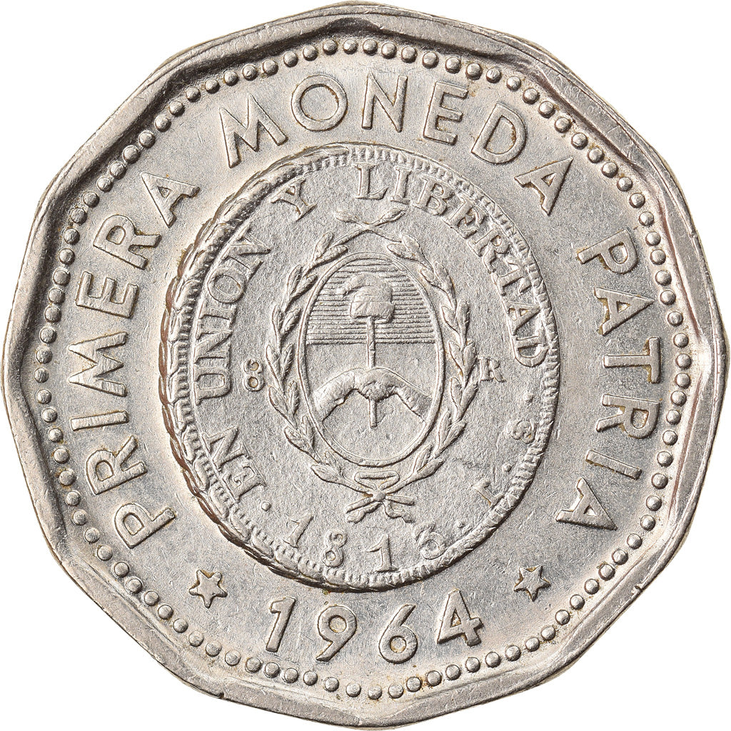 Moneta, Argentina, 25 Pesos, 1964, AU(50-53), Nikiel powlekany stalą, KM:61