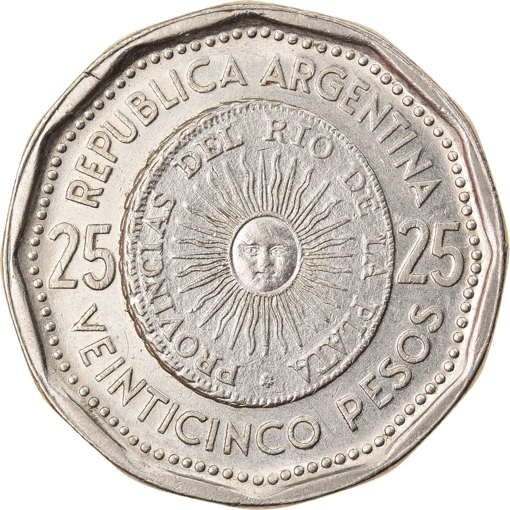 Moneta, Argentina, 25 Pesos, 1964, AU(50-53), Nikiel powlekany stalą, KM:61