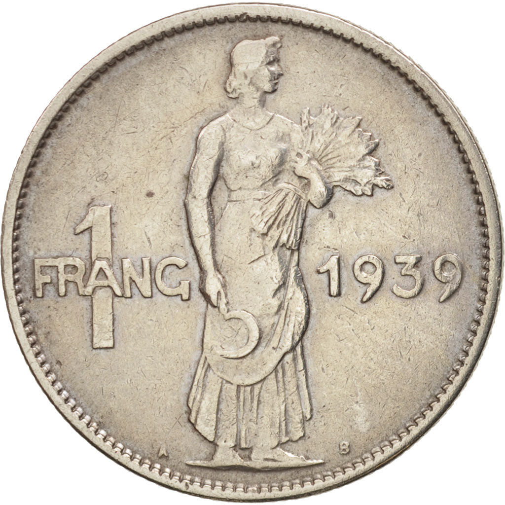 Luxembourg, Charlotte, Franc, 1939, AU(50-53), Copper-nickel, KM:44