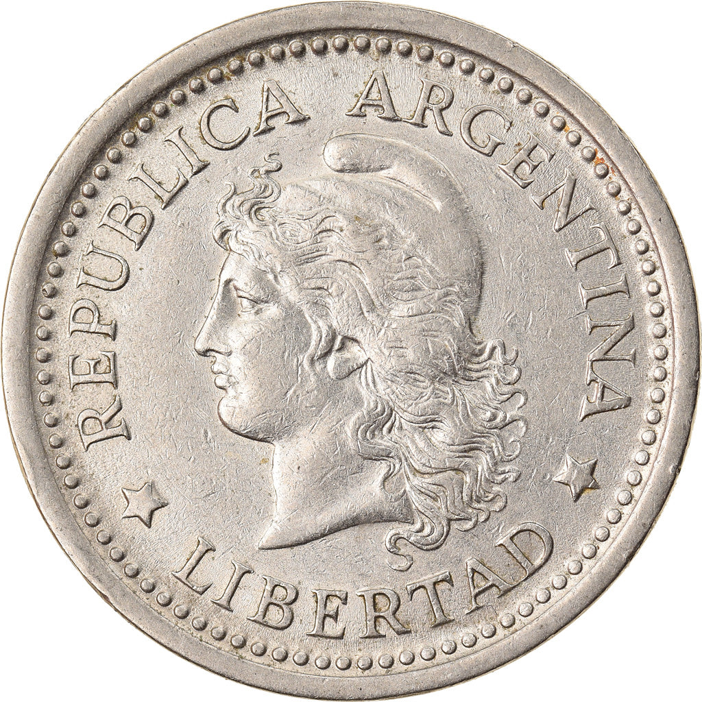 Münze, Argentinien, Peso, 1957, SS, Nickel Clad Steel, KM:57
