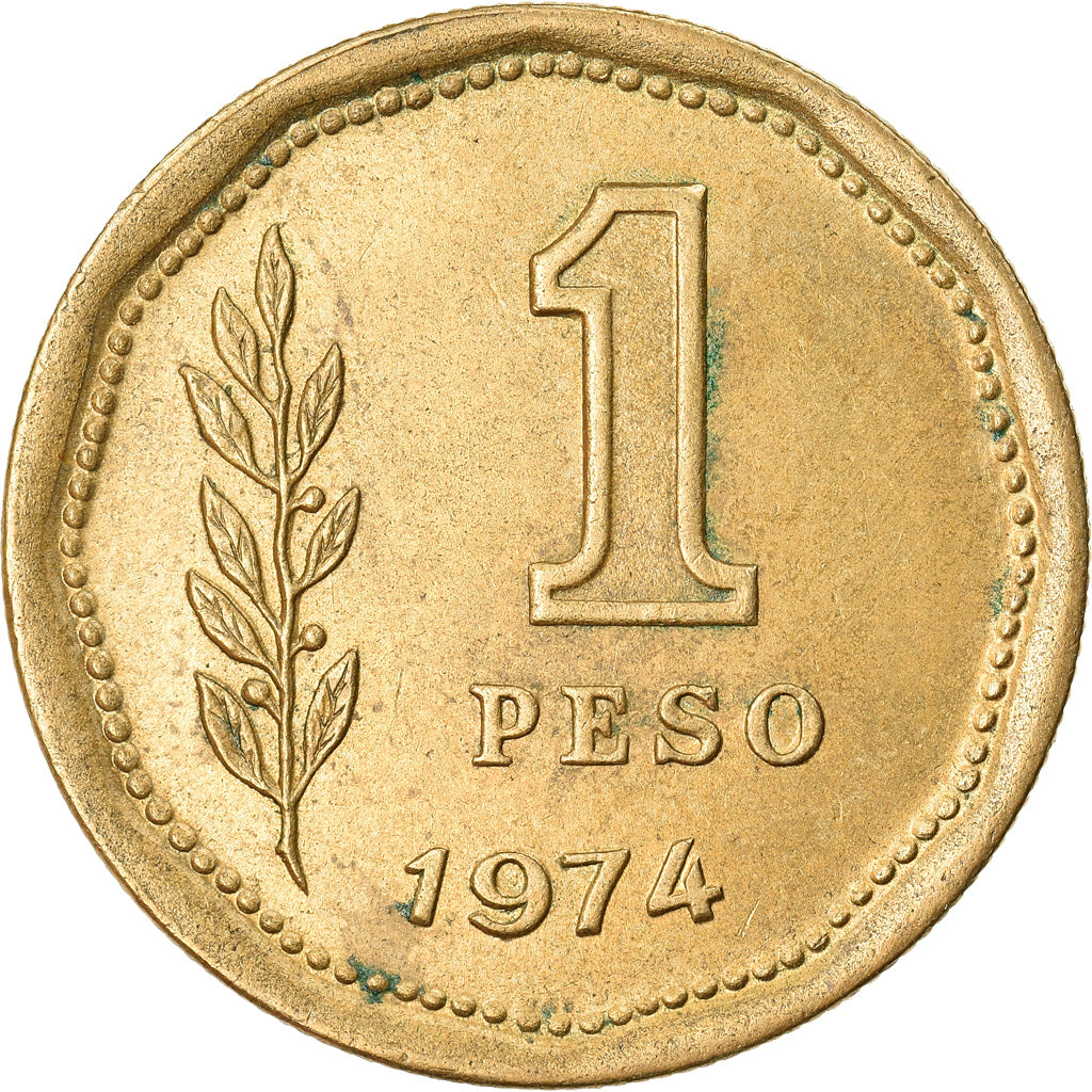 Coin, Argentina, Peso, 1974, EF(40-45), Aluminum-Bronze, KM:69