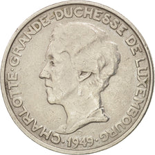 Luxembourg, Charlotte, 5 Francs, 1949, AU(50-53), Copper-nickel, KM:50