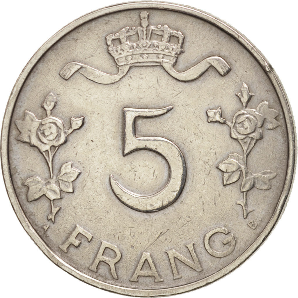 Luxembourg, Charlotte, 5 Francs, 1949, AU(50-53), Copper-nickel, KM:50