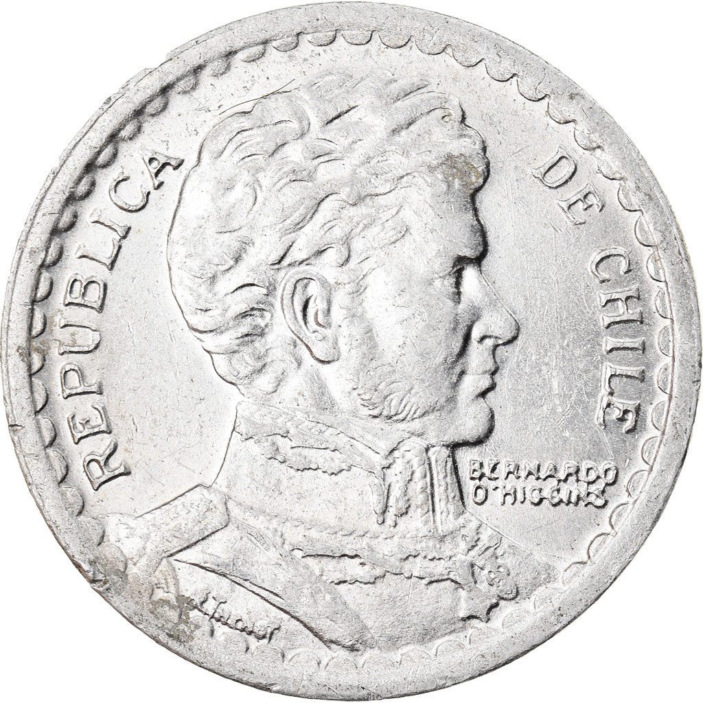 Monnaie, Chile, Peso, 1957, TTB, Aluminium, KM:179a
