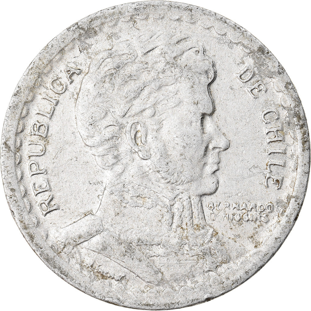 Coin, Chile, Peso, 1956, VF(20-25), Aluminum, KM:179a