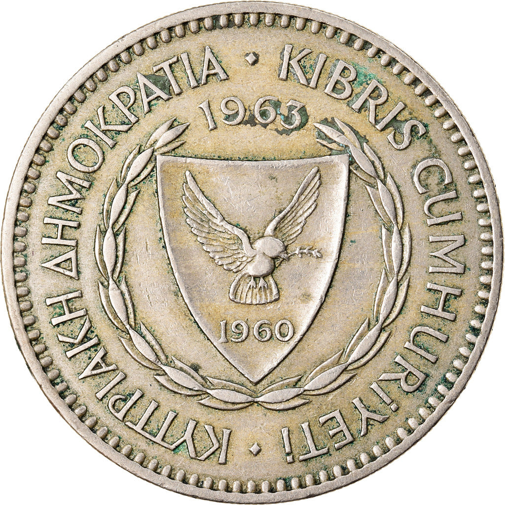 Coin, Cyprus, 100 Mils, 1963, EF(40-45), Copper-nickel, KM:42