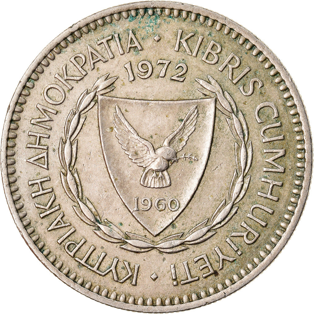 Coin, Cyprus, 50 Mils, 1972, EF(40-45), Copper-nickel, KM:41