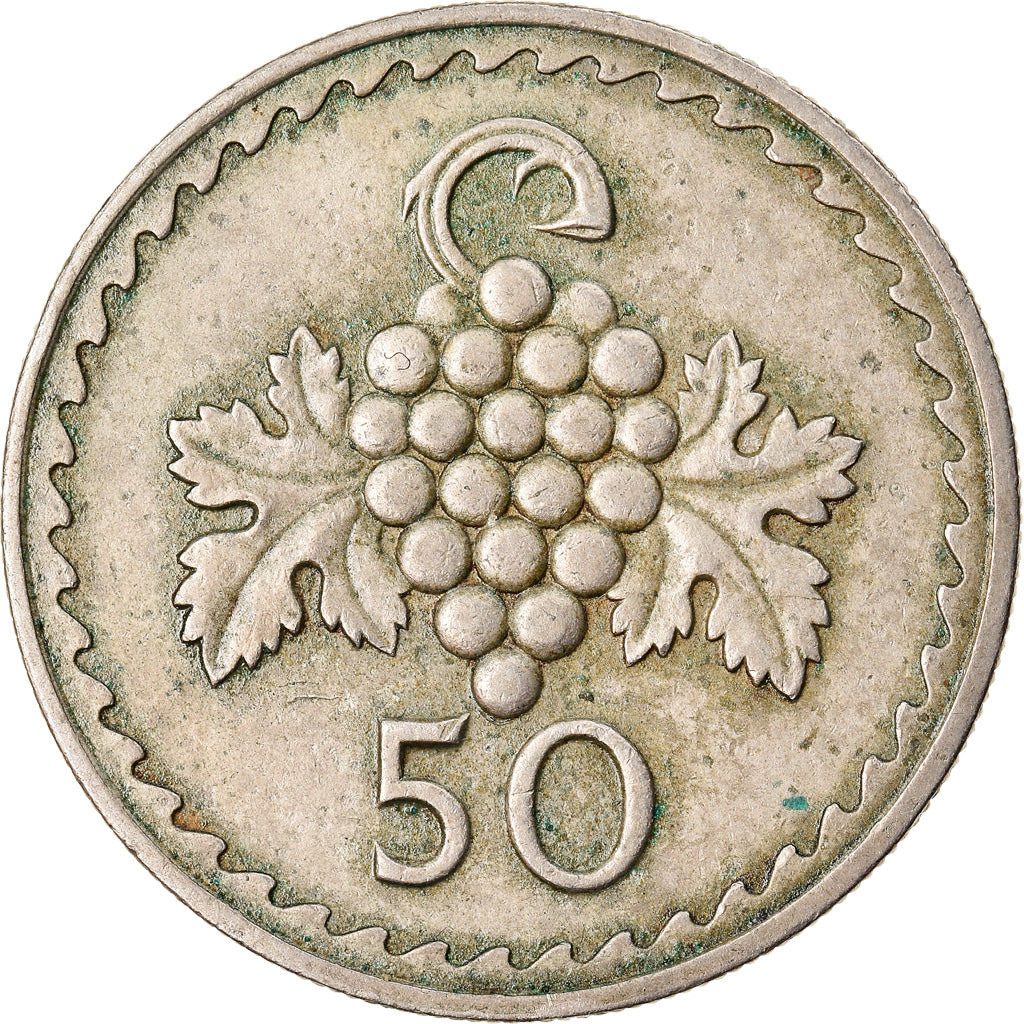 Coin, Cyprus, 50 Mils, 1972, EF(40-45), Copper-nickel, KM:41