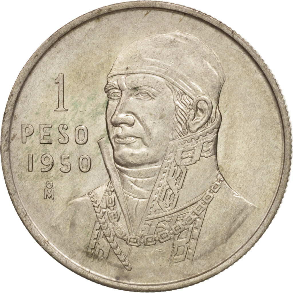 Mexico, Peso, 1950, Mexico City, AU(50-53), Silver, KM:457