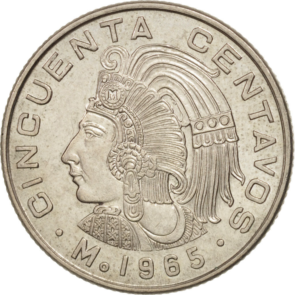 Coin, Mexico, 50 Centavos, 1965, Mexico City, AU(55-58), Copper-nickel, KM:451