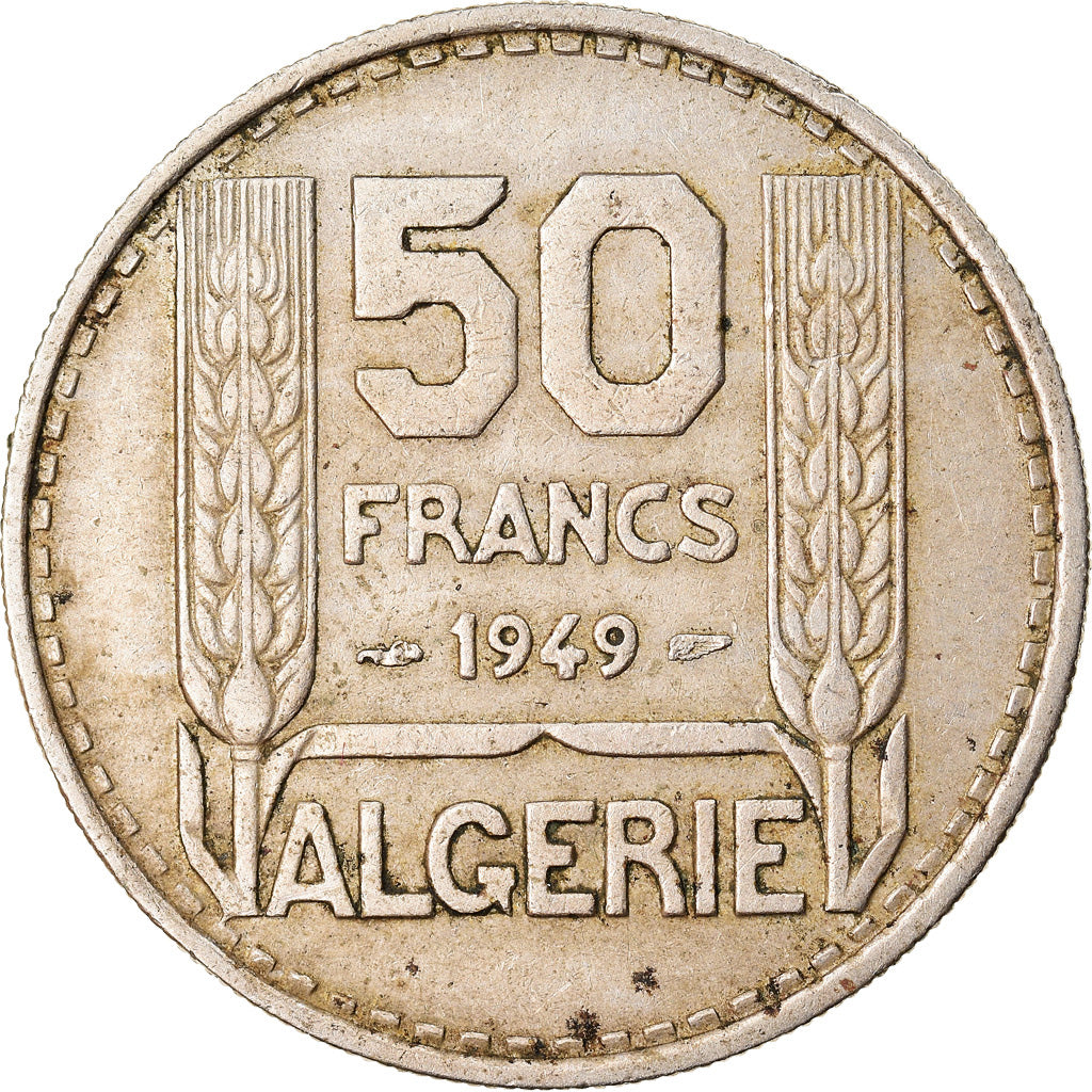Coin, Algeria, 50 Francs, 1949, Paris, EF(40-45), Copper-nickel, KM:92