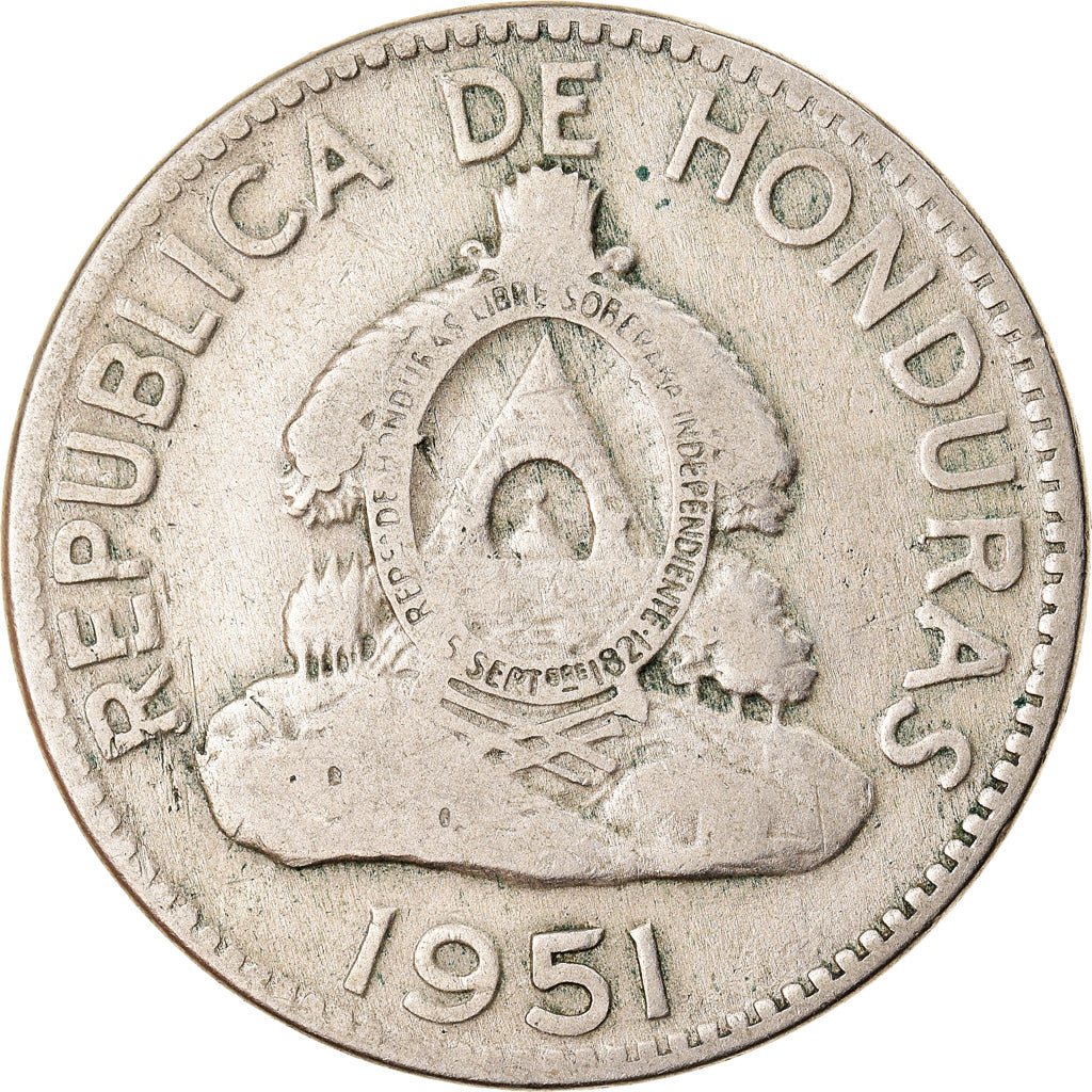 Coin, Honduras, 10 Centavos, 1951, Philadelphia, U.S.A., VF(30-35)