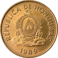 Coin, Honduras, 5 Centavos, 1989, AU(50-53), Brass, KM:72.2a