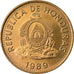 Coin, Honduras, 5 Centavos, 1989, AU(50-53), Brass, KM:72.2a