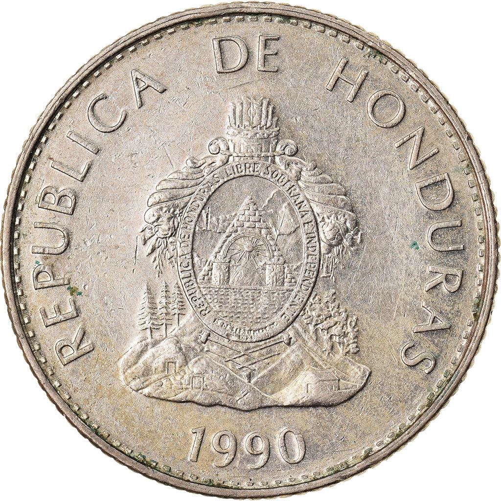 Moneda, Honduras, 20 Centavos, 1990, MBC, Cobre - níquel, KM:83