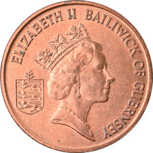 Coin, Guernsey, Elizabeth II, Penny, 1989, EF(40-45), Bronze, KM:40