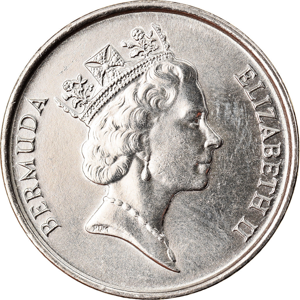 Coin, Bermuda, Elizabeth II, 5 Cents, 1988, AU(50-53), Copper-nickel, KM:45