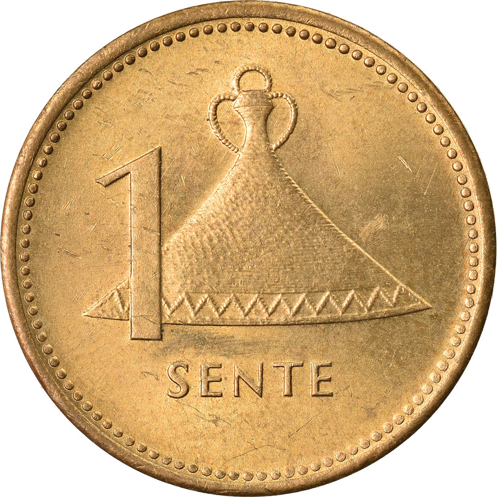 Coin, Lesotho, Moshoeshoe II, Sente, 1985, EF(40-45), Nickel-brass, KM:16