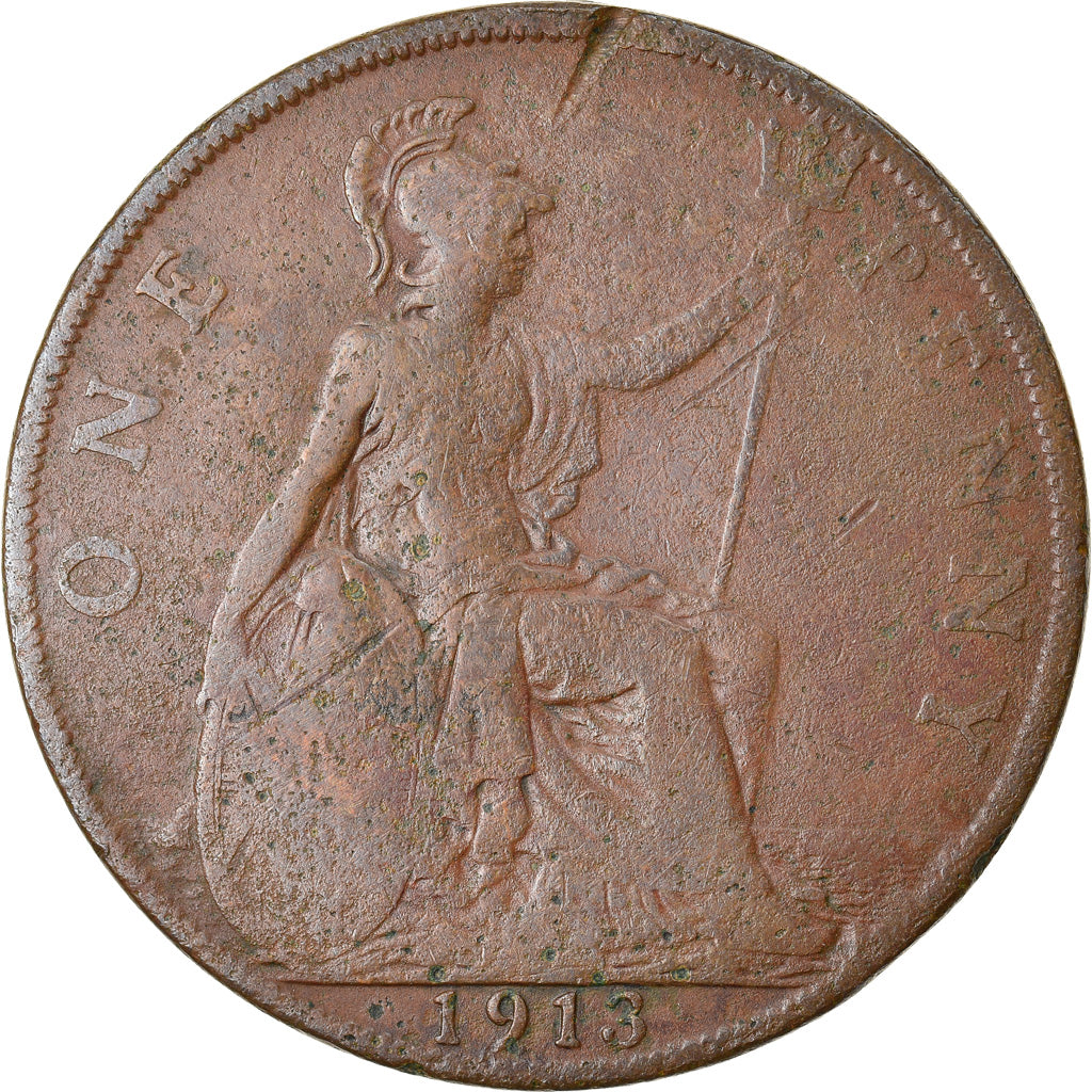 Coin, Great Britain, George V, Penny, 1913, F(12-15), Bronze, KM:810