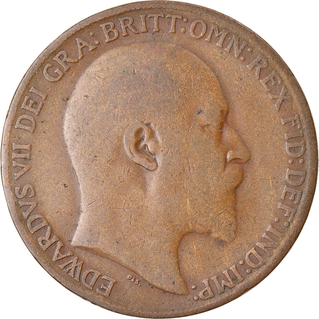 Moneta, Gran Bretagna, Edward VII, Penny, 1909, B+, Bronzo, KM:794.2