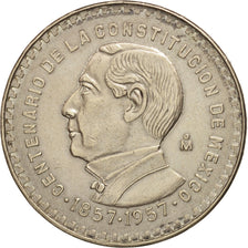 Mexico, Peso, 1957, Mexico City, AU(55-58), Silver, KM:458