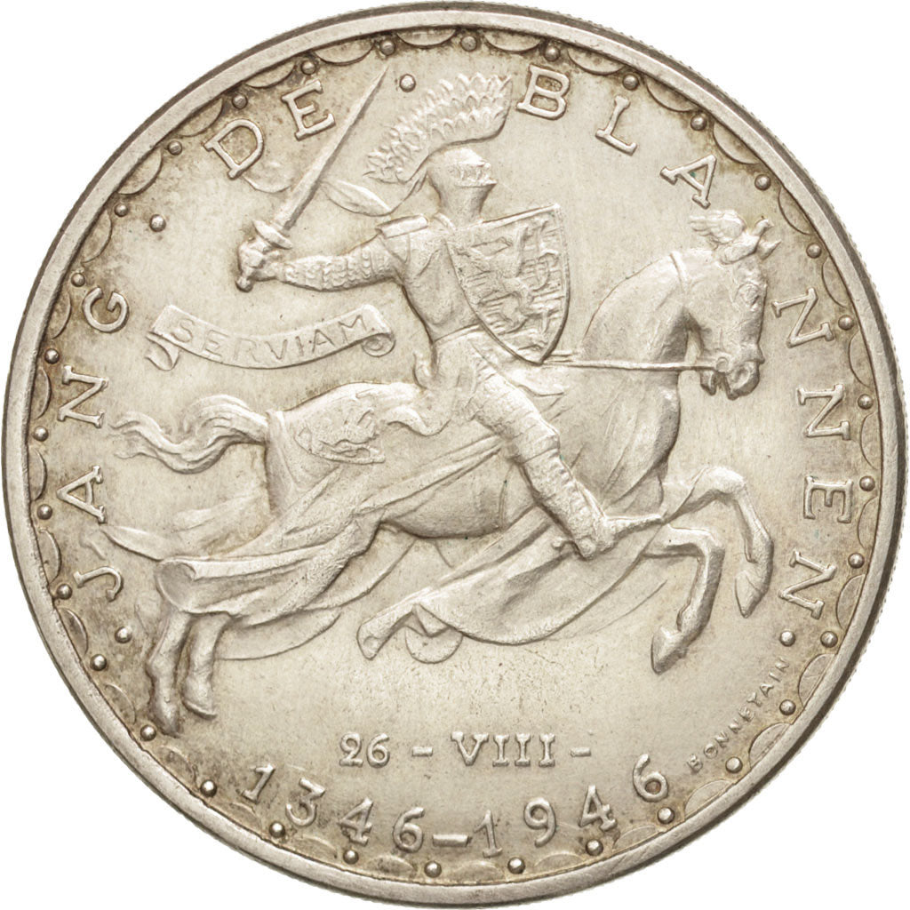 Luxembourg, Charlotte, 100 Francs, 1946, AU(50-53), Silver, KM:49