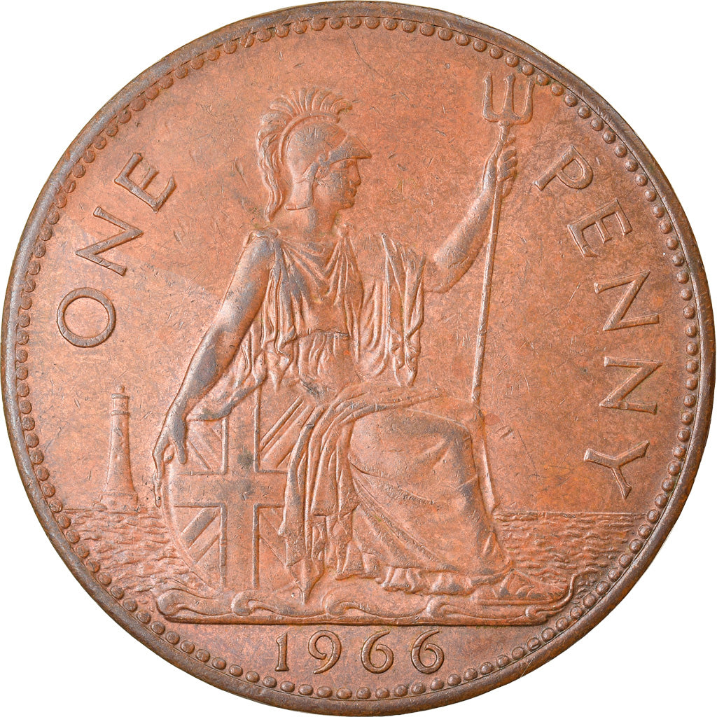 Moneta, Gran Bretagna, Elizabeth II, Penny, 1966, BB, Bronzo, KM:897