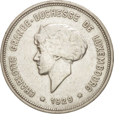 Luxembourg, Charlotte, 5 Francs, 1929, EF(40-45), Silver, KM:38