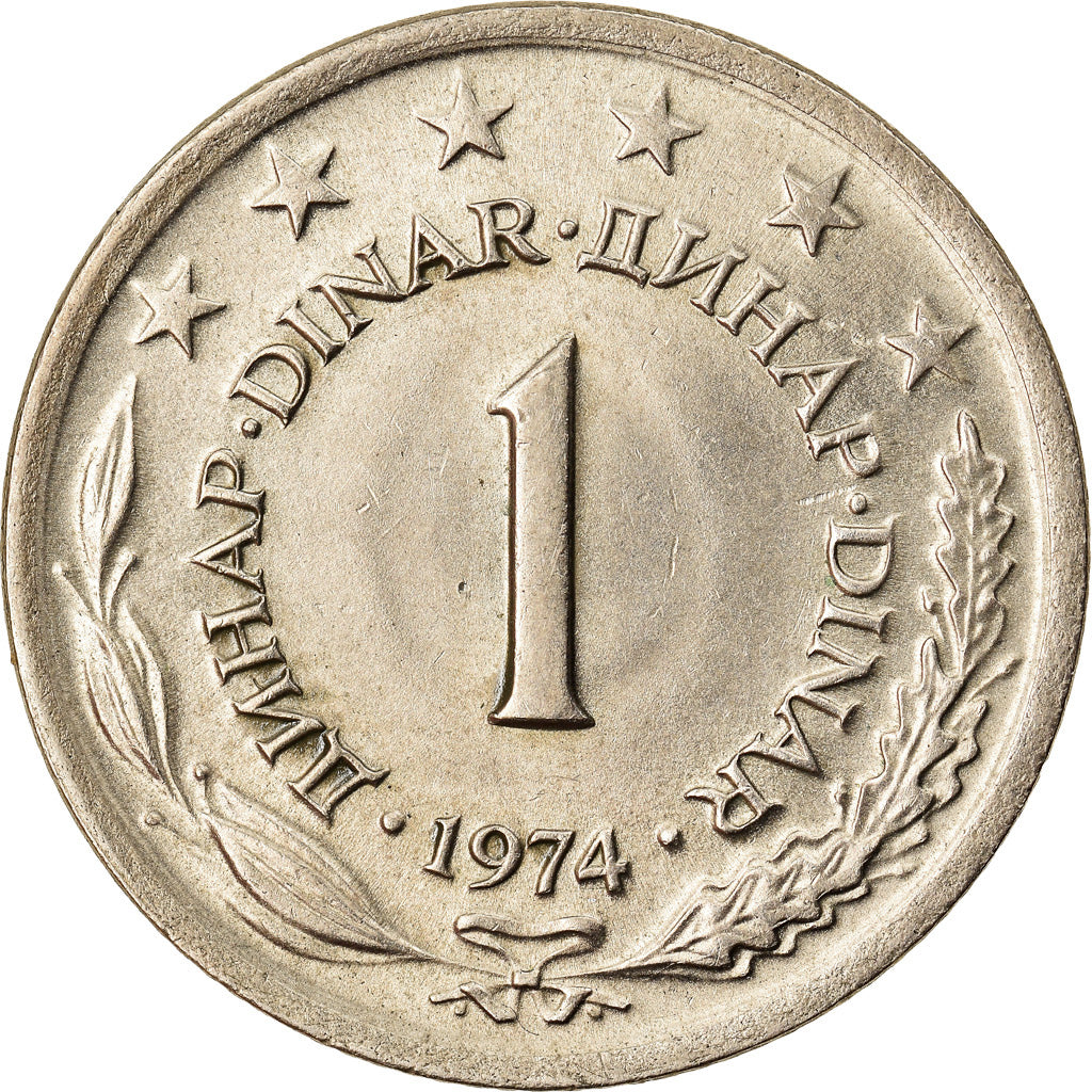 Coin, Yugoslavia, Dinar, 1974, AU(50-53), Copper-Nickel-Zinc, KM:59
