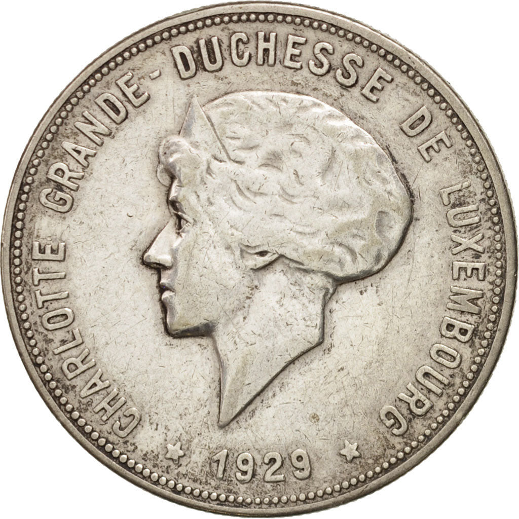 Luxembourg, Charlotte, 10 Francs, 1929, EF(40-45), Silver, KM:39
