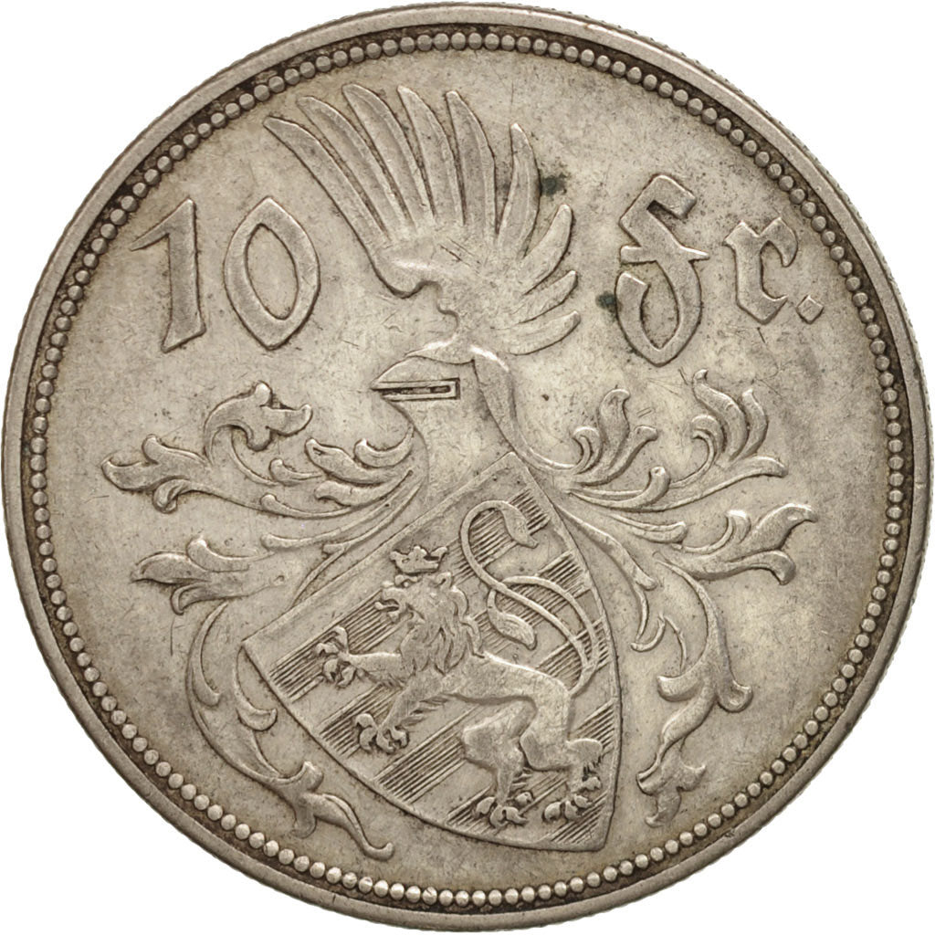 Luxembourg, Charlotte, 10 Francs, 1929, EF(40-45), Silver, KM:39