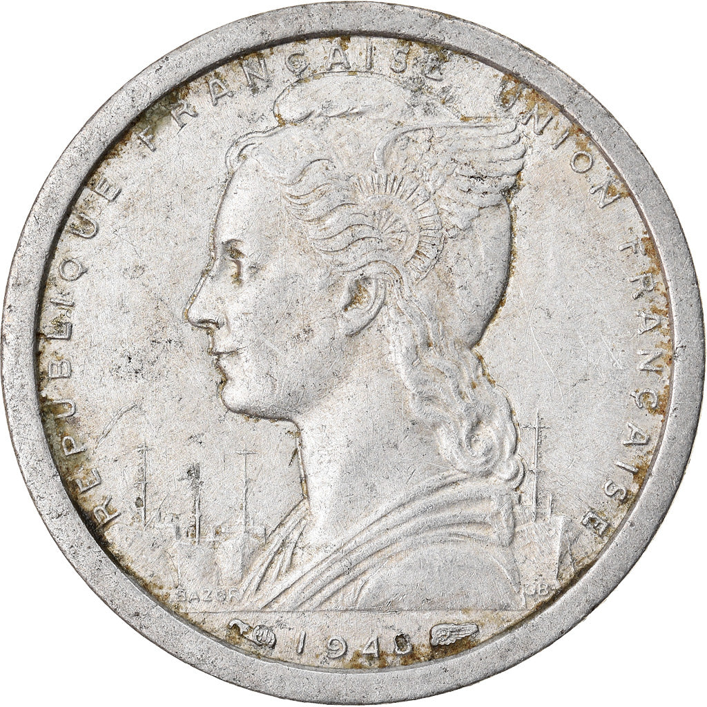 Coin, Madagascar, Franc, 1948, Paris, VF(30-35), Aluminum, KM:3