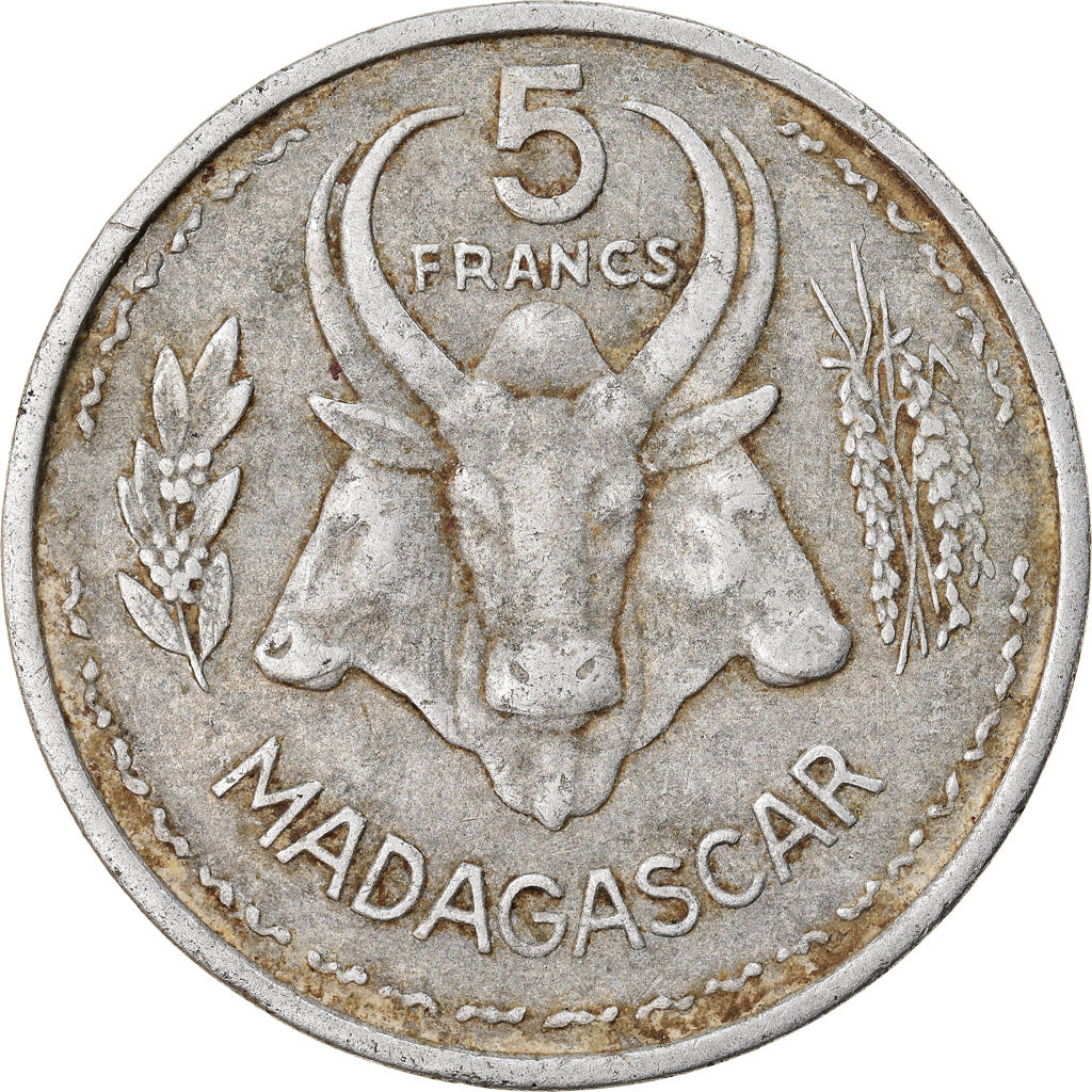 Coin, Madagascar, 5 Francs, 1953, Paris, EF(40-45), Aluminum, KM:5