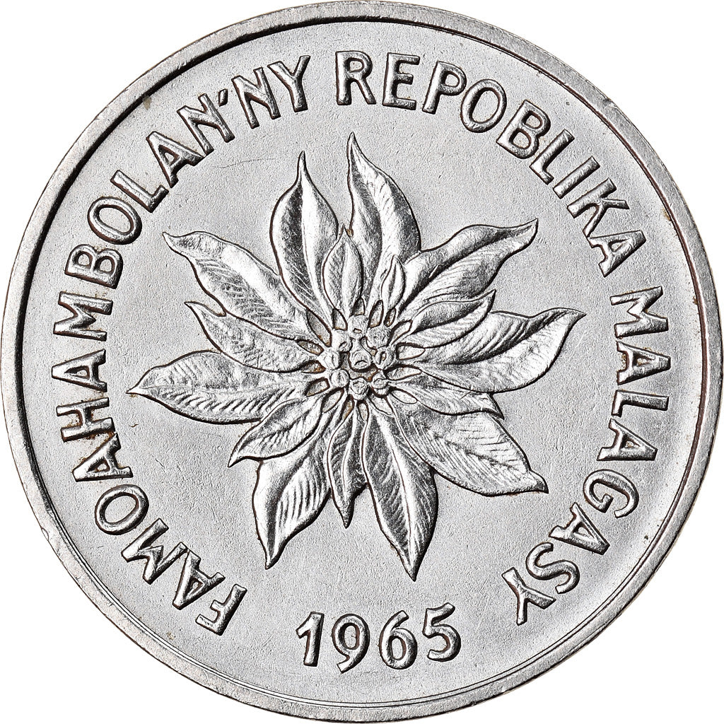 Monnaie, Madagascar, 2 Francs, 1965, Paris, SUP, Stainless Steel, KM:9