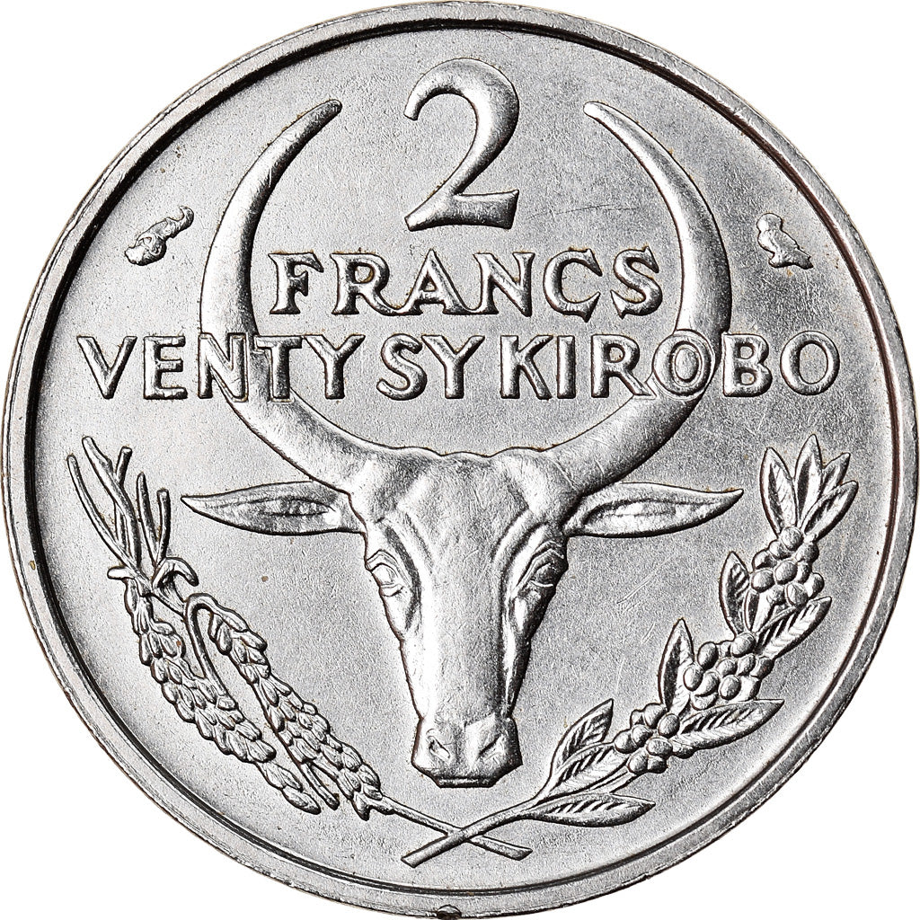 Monnaie, Madagascar, 2 Francs, 1965, Paris, SUP, Stainless Steel, KM:9