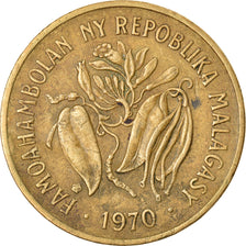 Coin, Madagascar, 10 Francs, 2 Ariary, 1970, Paris, EF(40-45), Aluminum-Bronze