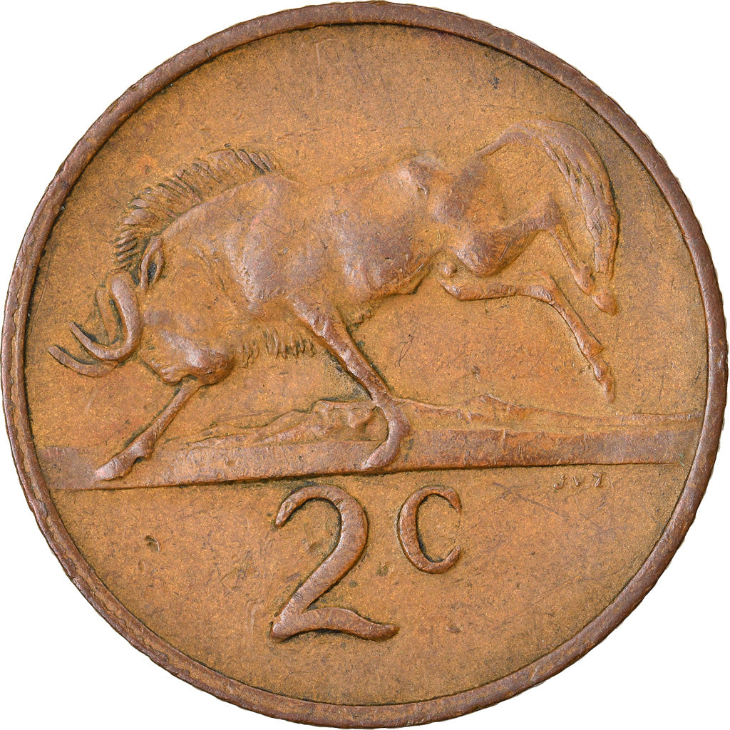 Moneta, Sudafrica, 2 Cents, 1968, BB, Bronzo, KM:75.2