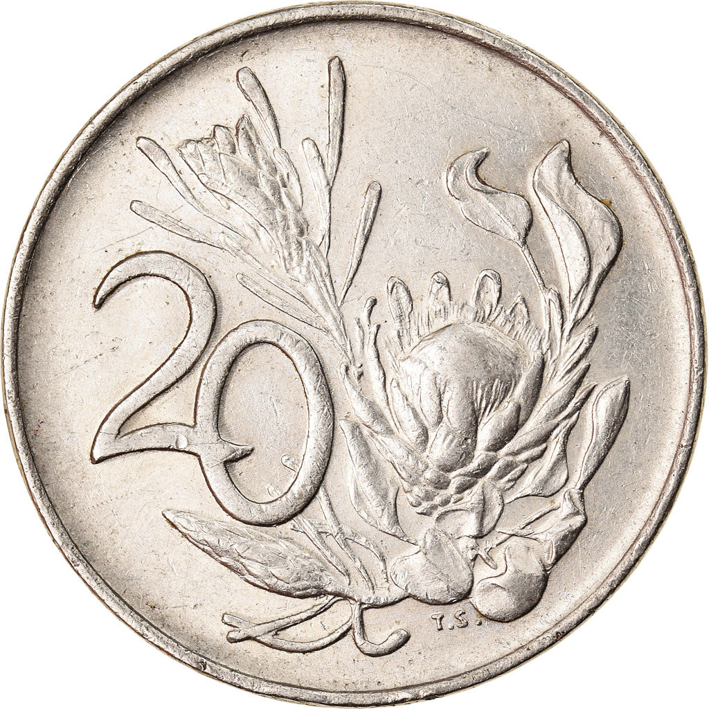 Munten, Zuid Afrika, 20 Cents, 1971, ZF, Nickel, KM:86