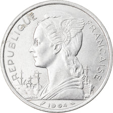 Coin, Comoros, 5 Francs, 1964, Paris, AU(50-53), Aluminum, KM:6