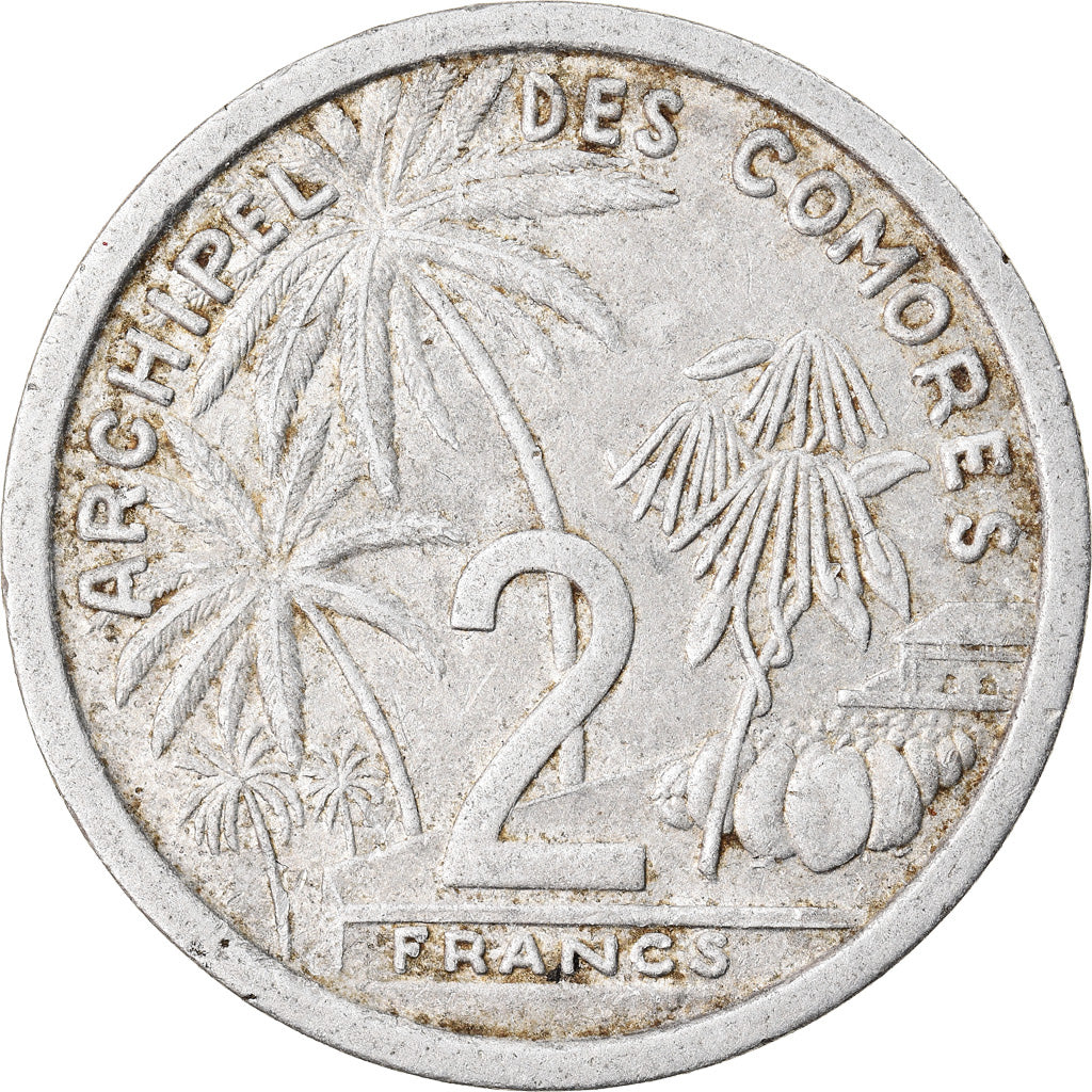 Coin, Comoros, 2 Francs, 1964, Paris, VF(30-35), Aluminum, KM:5