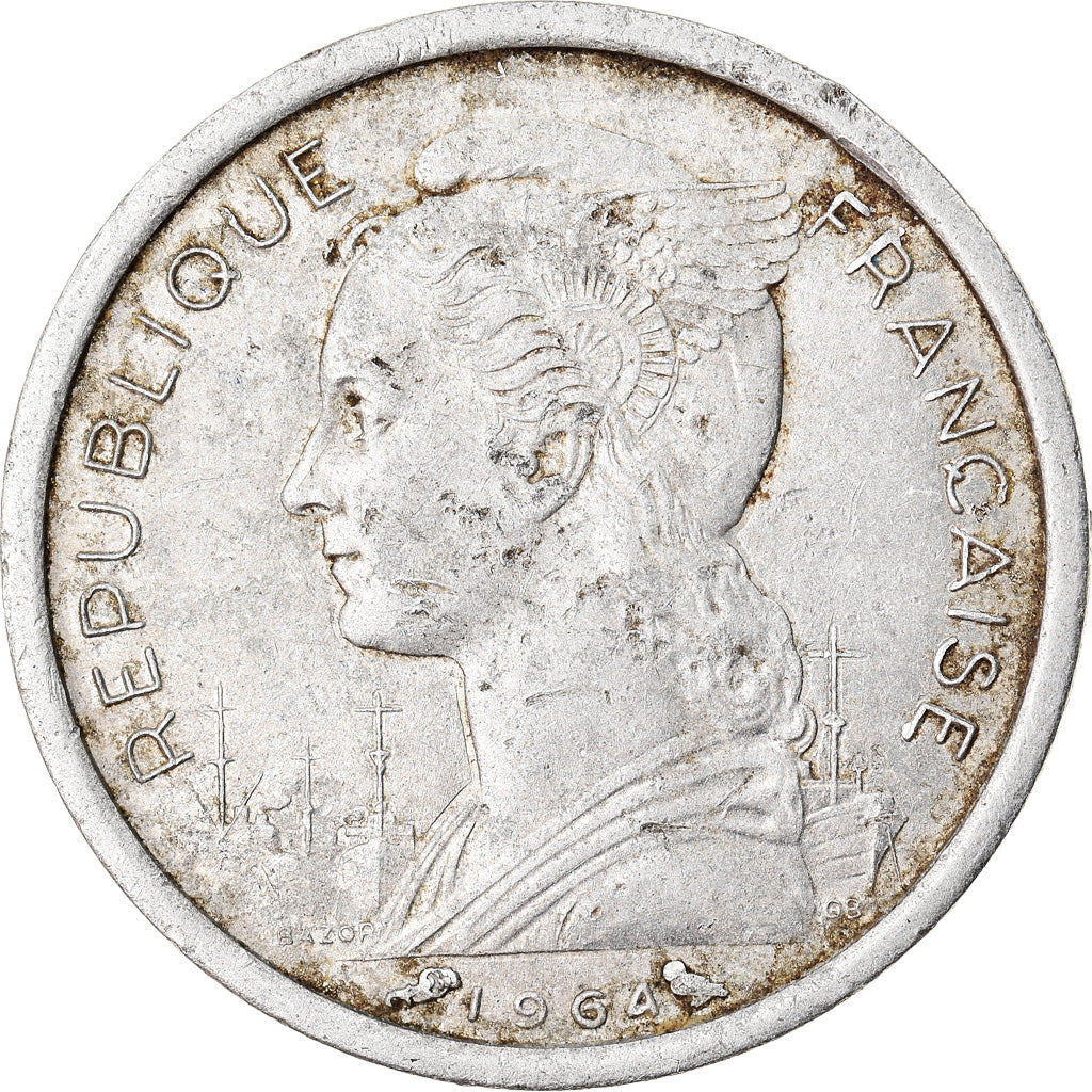 Coin, Comoros, Franc, 1964, Paris, VF(20-25), Aluminum, KM:4
