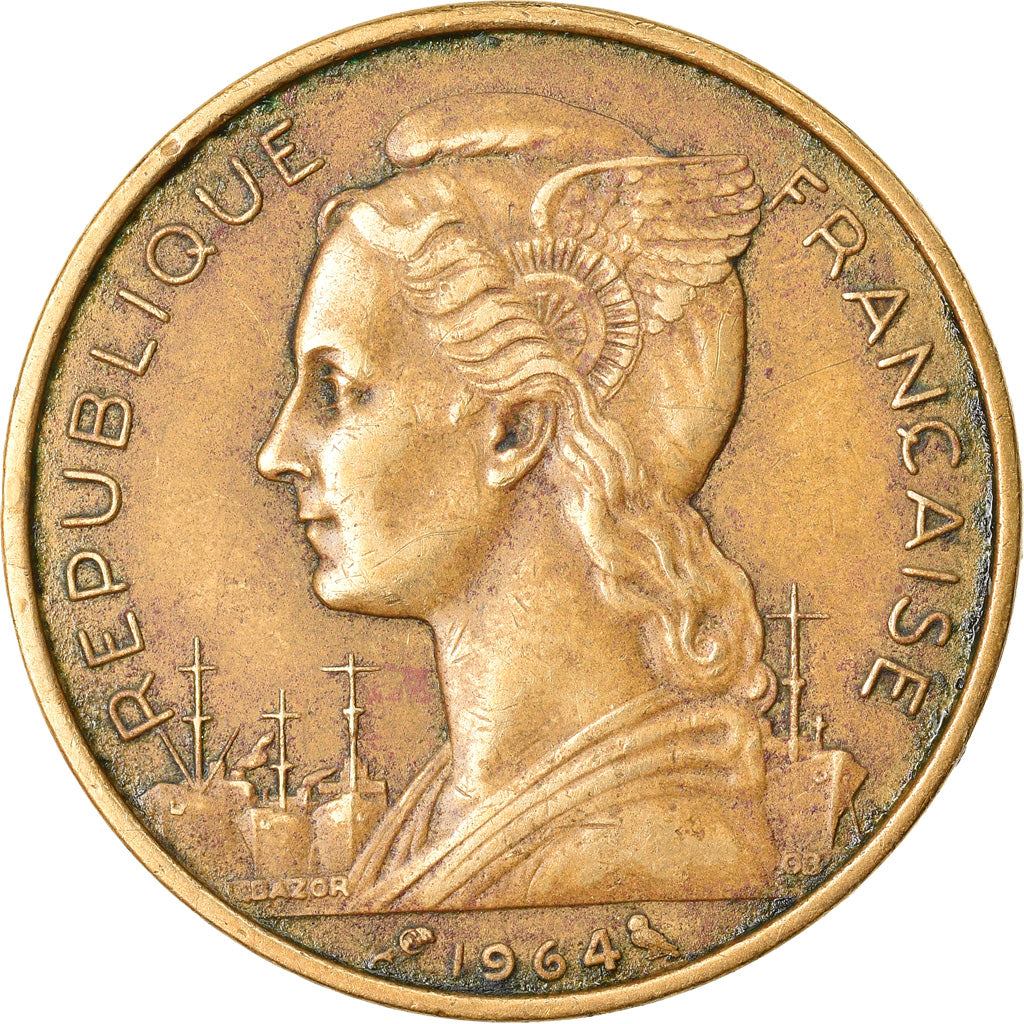 Coin, Comoros, 20 Francs, 1964, Paris, EF(40-45), Aluminum-Bronze, KM:8