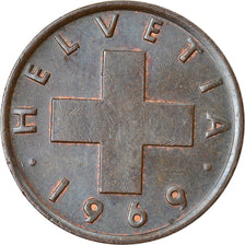 Coin, Switzerland, Rappen, 1969, Bern, AU(50-53), Bronze, KM:46