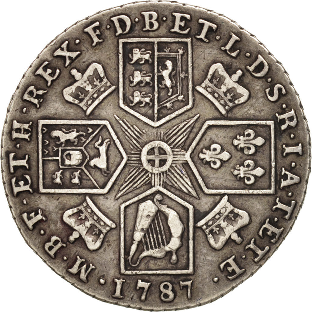 Great Britain, George III, Shilling, 1787, EF(40-45), Silver, KM:607.2