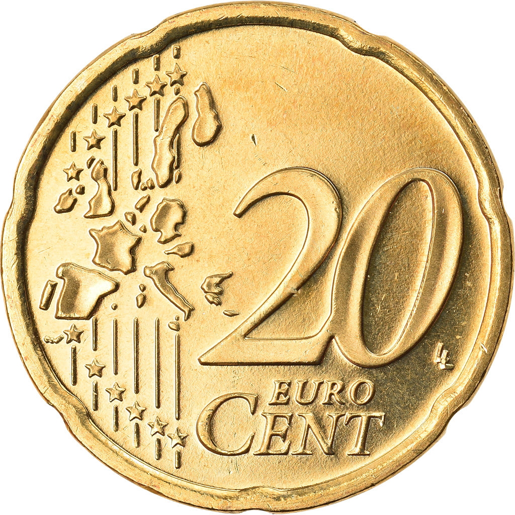 REPÚBLICA DE IRLANDA, 20 Euro Cent, 2004, Sandyford, FDC, Latón, KM:36