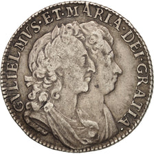 Coin, Great Britain, William and Mary, Shilling, 1693, VF(30-35), Silver, KM:480