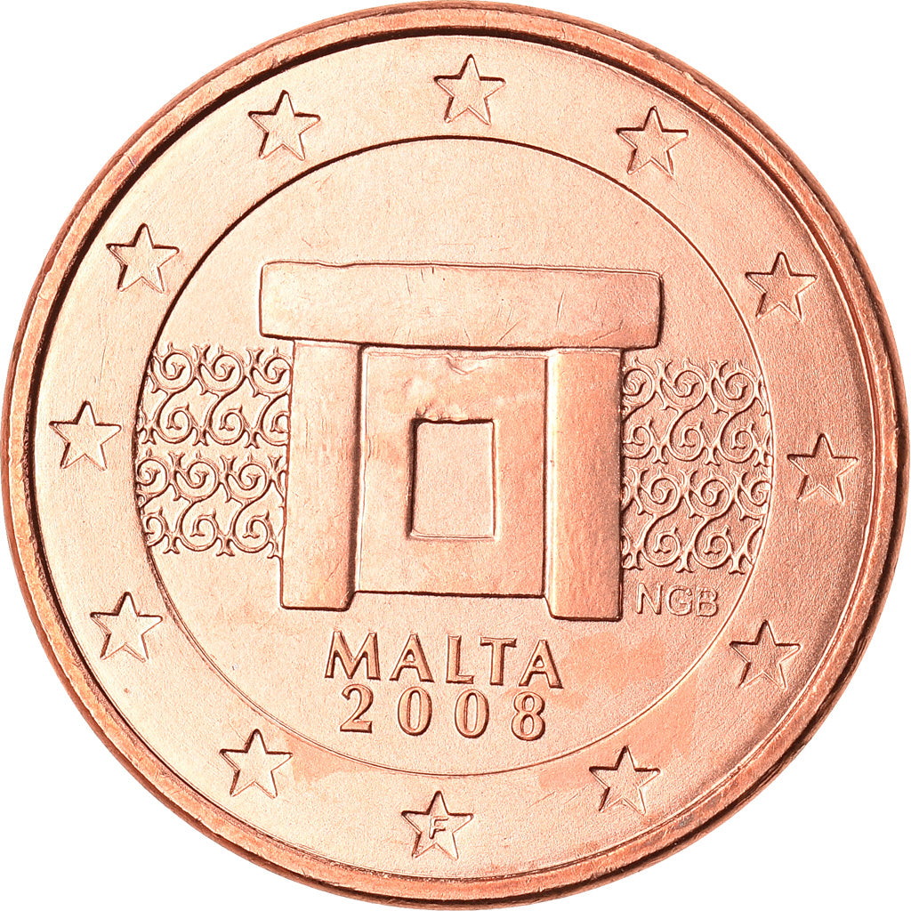 Malta, Euro Cent, 2008, Paris, SPL, Acciaio placcato rame, KM:125