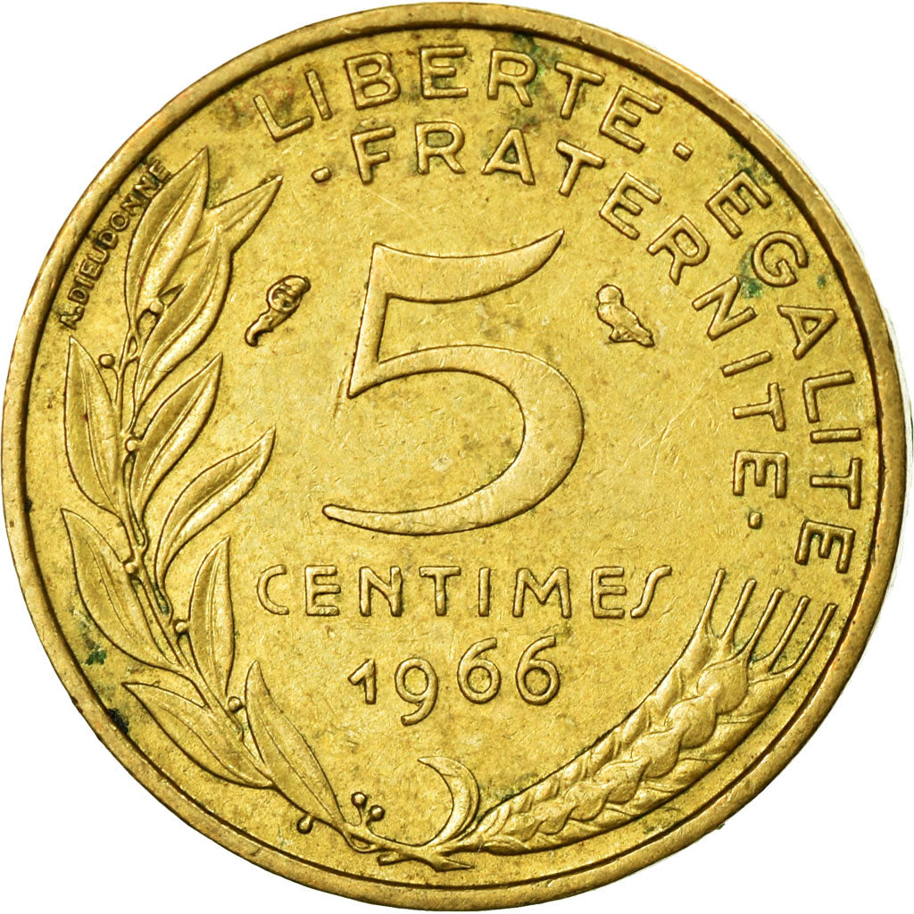 Coin, France, Marianne, 5 Centimes, 1966, Paris, AU(50-53), Aluminum-Bronze